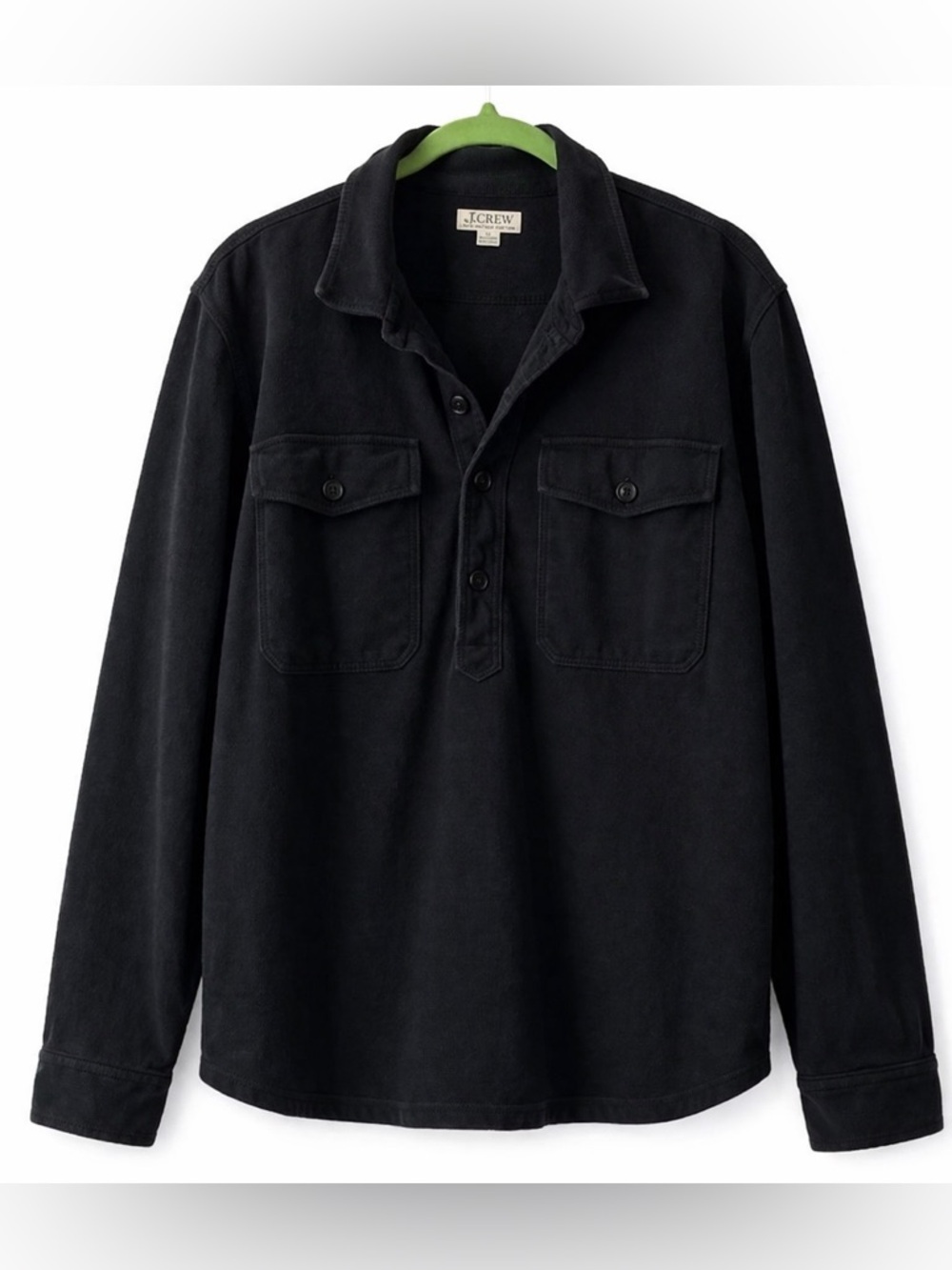 J.Crew Black Heavyweight Shirt Jacket Men’s Size L Button Front Utility